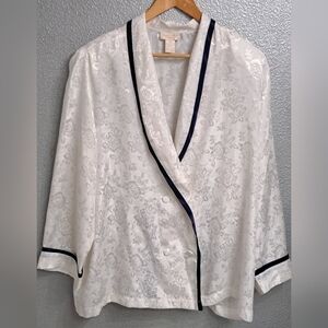 Vintage Inner Most Double Breasted Rose Embossed Night Shirt   Size XL